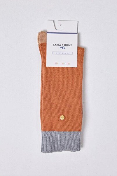 BONY SOCKS Men's Studded Wool Socks Brown