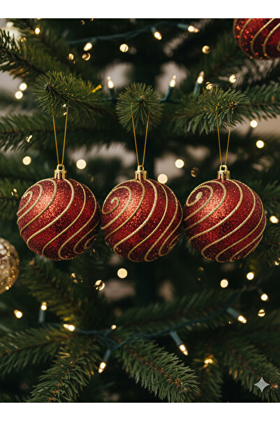 DODOMAR 3 bucăți de ornamente pentru pom de Crăciun (8 cm) - Set de decorațiu...