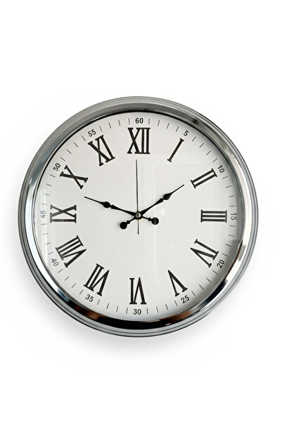 Butik Saat Ceas de perete decorativ retro cromat |   40 cm |   Ceasuri Boutique