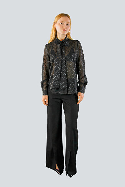 IDYL Bow Tie Silvery Bluse