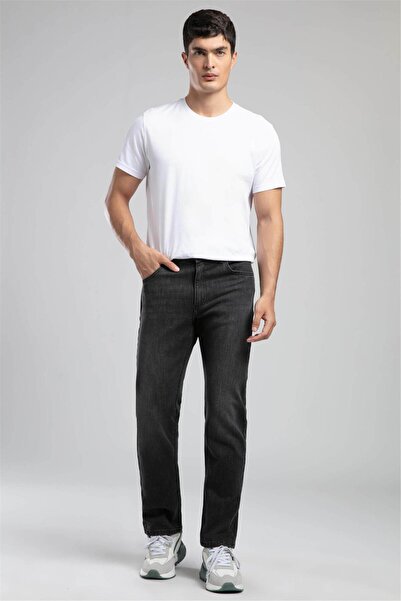 Lee Cooper Rico High Waist Straight Cut Straight Leg Gray Men's Jean Trousers