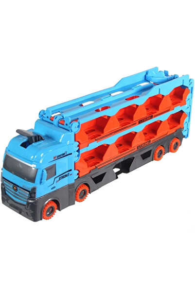 SmartFox Speed Ramp Race Track with 2-Meter Features, 2-Car Vehicle Carrier Toy Truck