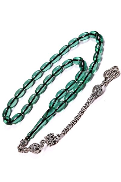 TESBİHKENTİ Beautifully Polished Water Green Fire Amber Prayer Beads