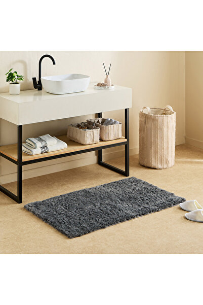 Home Box Leah Sliky Shag- Microfiber Bathmat- 70x120 cm- Grey