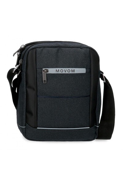 Movom Men's shoulder bag, tablet compartment Trimmed, navy blue, 22x27x8 cm