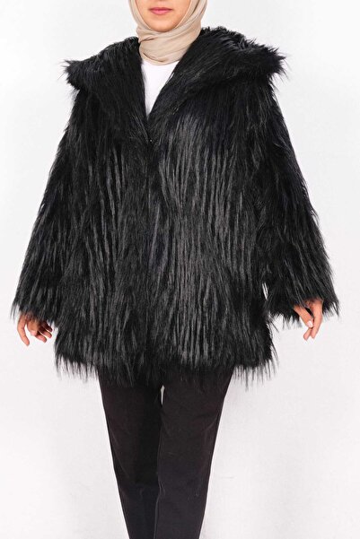 moda caddesi Faux Long Fur Coat