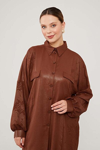 Levidor Bitter Brown Jacquard Patterned Suit Set