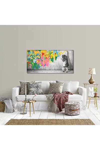 Emoda home Trove لوحة فنية جدارية حديثة لشاب خلف ستارة في الشارع (60×120 سم، مؤطرة)