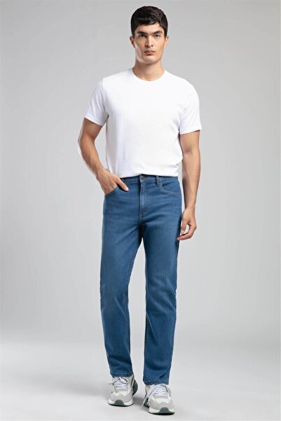 Lee Cooper Rico High Waist Straight Cut Straight Leg Blue Men's Jean Pants