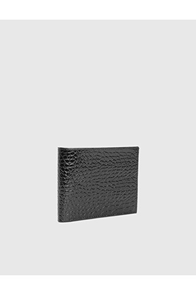 İLVİ Breda Genuine Crocodile Leather Black Men's Wallet