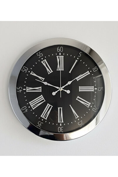 Butik Saat Ceas de perete din crom cu design metalic |   36 cm |   Ceasuri Boutique