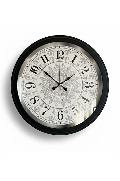 Butik Saat Ceas de perete din metal negru bogat |   40 cm |   Ceasuri Boutique