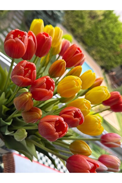 Ertürk maison Islak lale 5'li buket sarı-turuncu renk