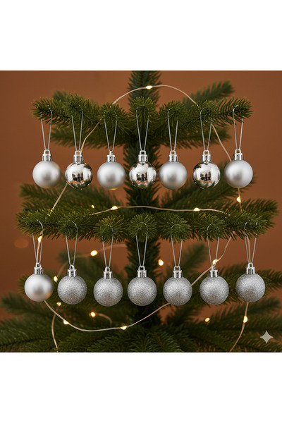 DODOMAR Pachet de 16 ornamente pentru pom de Crăciun (3 cm) - Set de decorați...