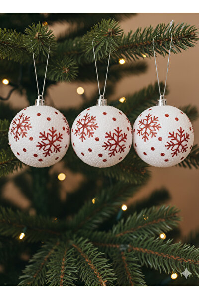 DODOMAR 3 قطع من زينة شجرة عيد الميلاد (8 سم) - زينة شجرة فاخرة بنمط ندفة الث...