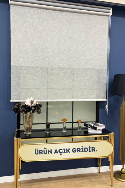 VOLPER MEKANİK 77500v05 Çift Mekanizmalı Zemini Desenli Tül ve Stor Perde Alü...