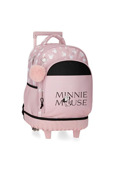 Disney Girls' trolley bag, Minnie Heads, 2 compartments, 2 double wheels, pink, 33x44x21 cm