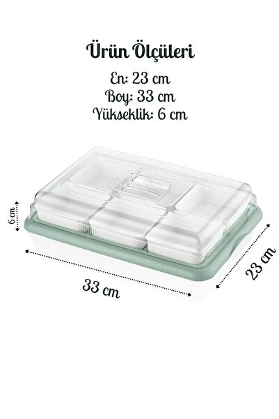 grimorlife Breakfast Set with 6 Hard Plastic Trays - Square Breakfast Bowl Storage Container