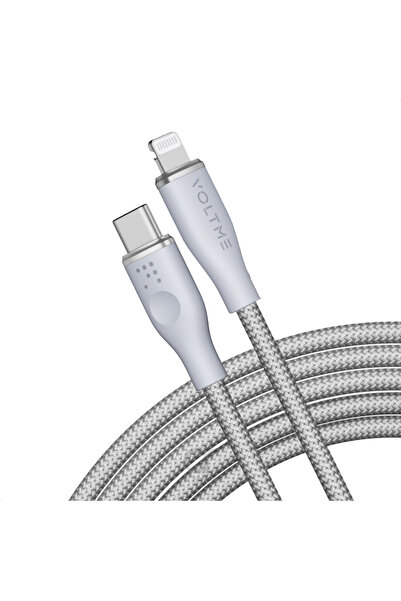 VOLTME كابل نايلون من سلسلة Rugg، USB-C إلى Lightning، بطول 2 متر، بقوة 30 وا...