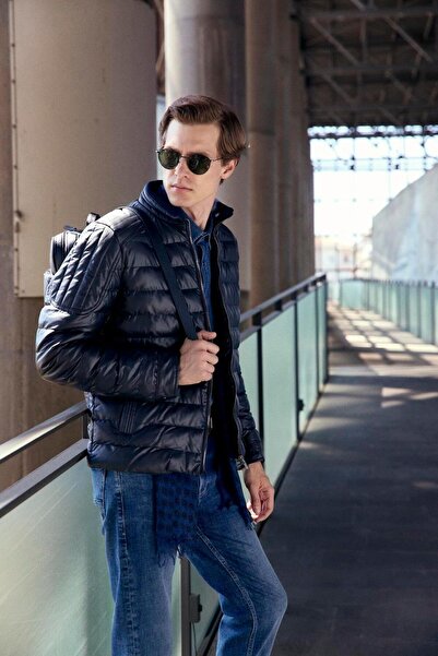 NCS Waterproof Regular Fit Men's Puffer Jacket Navy Blue 4528