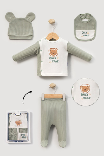 NEU KIDS Kutulu - 100% Cotton Only Bear Hospital Discharge Newborn 5-Piece Set Boxed