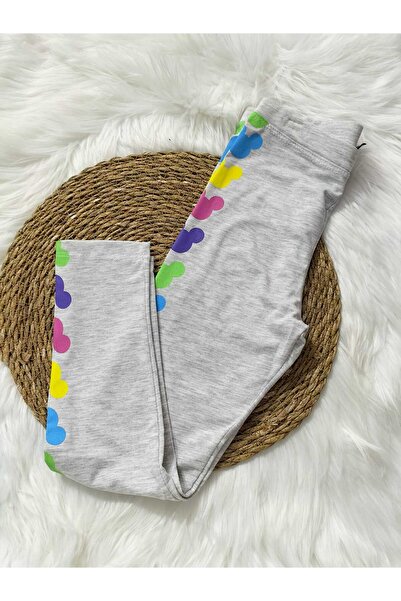 mayakids Children's Gray Leggings with Colorful Side Details