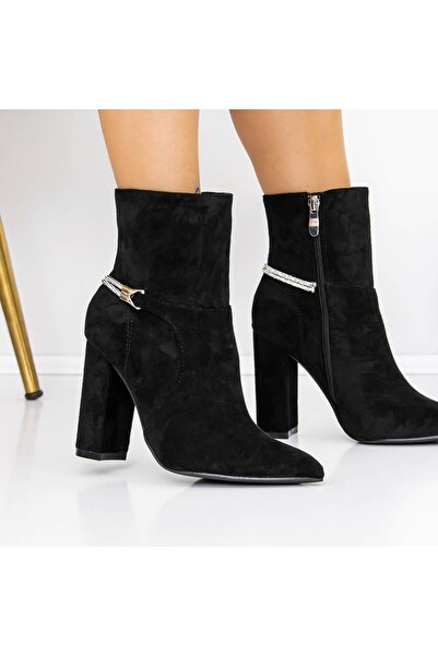 mei Botine Dama cu Toc gros 3XKK29 Negru