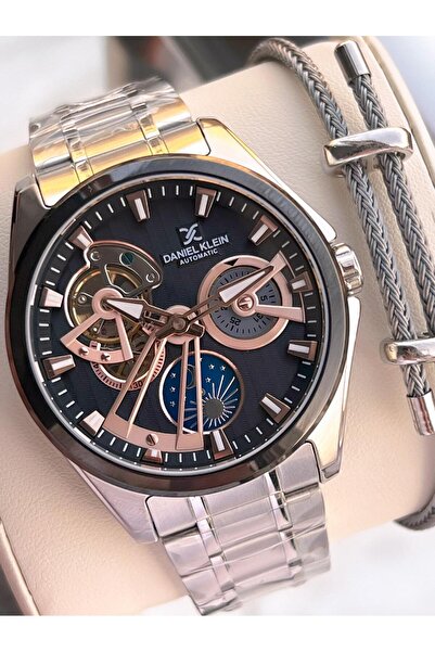 Daniel Klein Men's Wristwatch with Automatic Mechanism Moonlight and Sun Dial 2 Years Warranty Otm.14048.5