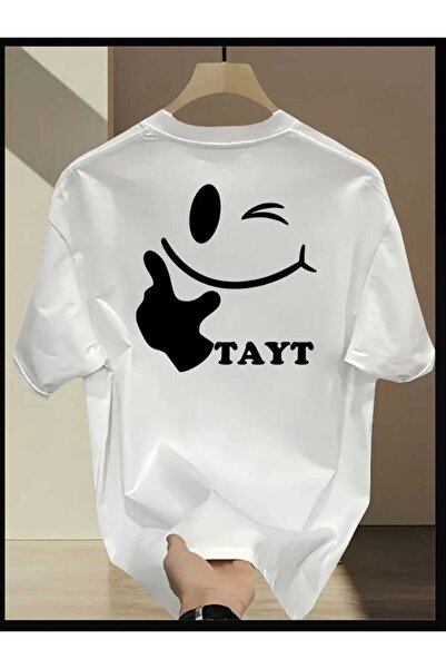 ORVIO Group Leggings Written Smiley Face Oversized T-Shirt