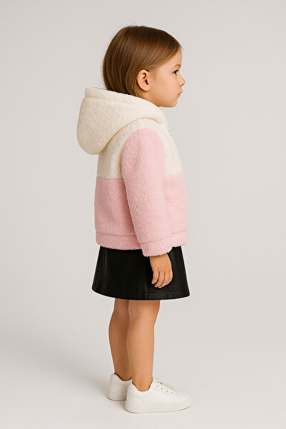 ribana Zippered Hooded Children's Plush Soft Cardigan