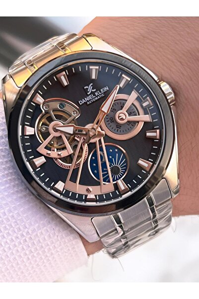 Daniel Klein Men's Wristwatch with Automatic Mechanism Moonlight and Sun Dial 2 Years Warranty Otm.14048.5