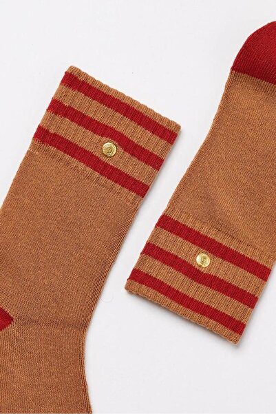 BONY SOCKS Men's Studded Towel Socks Brown