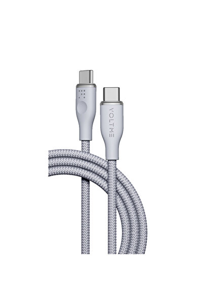 VOLTME كابل نايلون من سلسلة Rugg USB-C إلى USB-C بطول 1.8 متر وقوة 60 واط - ر...