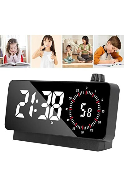 Renvox Şarjlı Dijital Alarm Saati-LED Görsel Zamanlayıcılı, Sıcaklık ve Tarih...