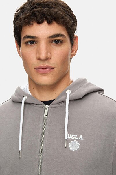 UCLA HILGARD Чорна худі з капюшоном і застібкою-блискавкою, стандартний крій, чоловіча