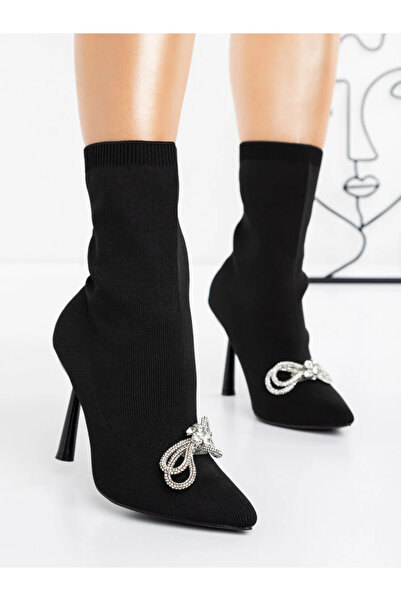 MİASHOES Botine Dama cu Toc subtire J9821 Negru