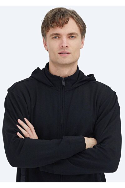 Ramsey Black Hooded Plain Sweatshirt
