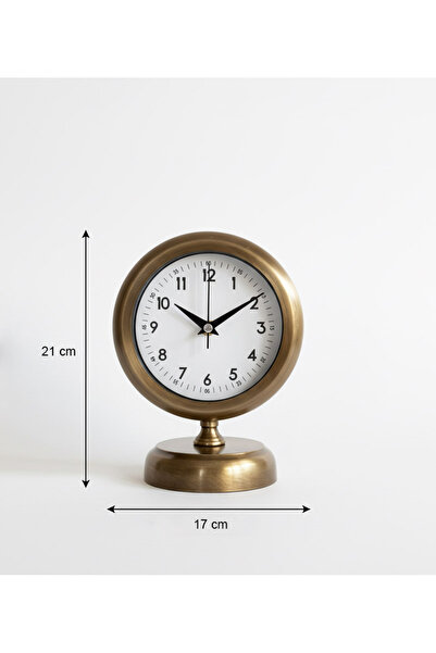 Genel Markalar Metal Eskitme Masa Saati Modeli | 21x17 cm | Butik Saat