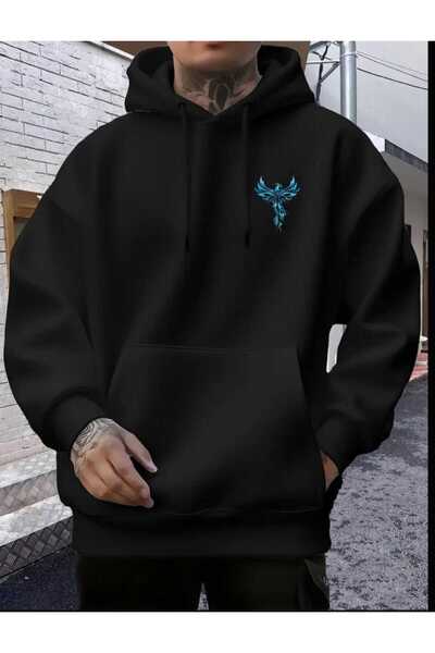 ORVIO Group هودي عين الجمل مطبوع قصة فضفاضة