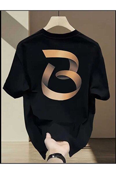 ORVIO Group تيشيرت مطبوع ثلاثي الأبعاد بحرف B