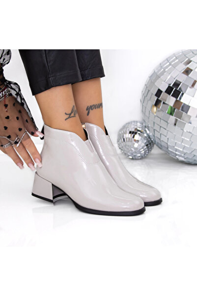 mei Women's Ankle Boots with Thick Heels 3AD8 Grey