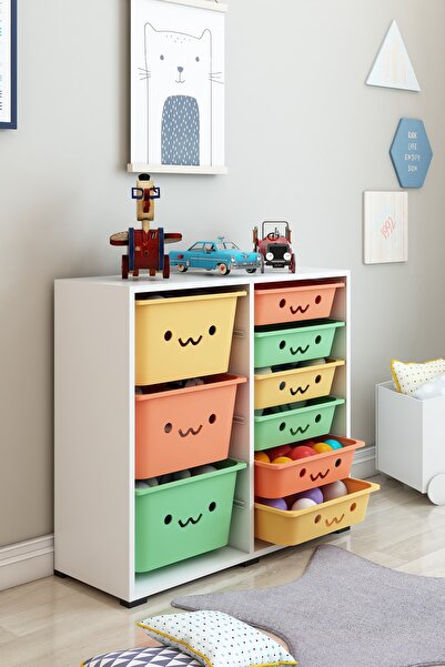DEKOZUM KIDS Oyuncak Dolabı Oyuncak Saklama Kutusu Çok Amaçlı Depolama
