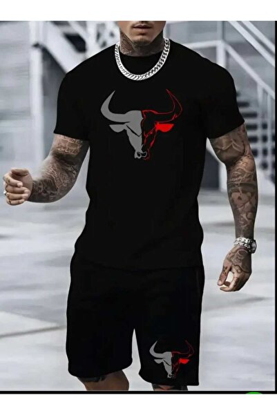 ORVIO Group طقم شورت رجالي من Bull مطبوع