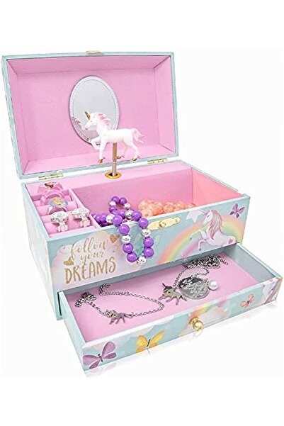 Generic Unicorn Musical Jewelry Box for Girls Kids Spinning Unicorn Music Box Storage Gift