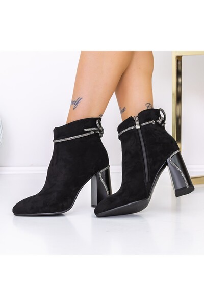 mei Γυναικεία Μπότες με Χοντρό Τακούνι και Πλατφόρμα 3C3 Μαύρα