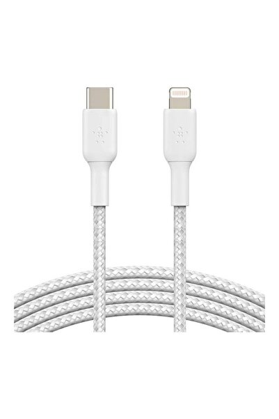 Belkin USB-C to Lightning Cable - White, 1m Braided