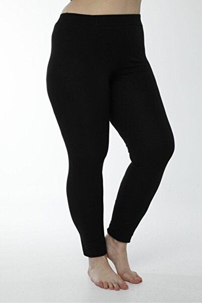 Tusebu Women's Plus Size Black High Waist Stretchy Combed Cotton Basic Leggings