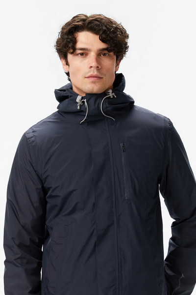 Nautica Men's Black Regular Fit Rain Breaker Raincoat
