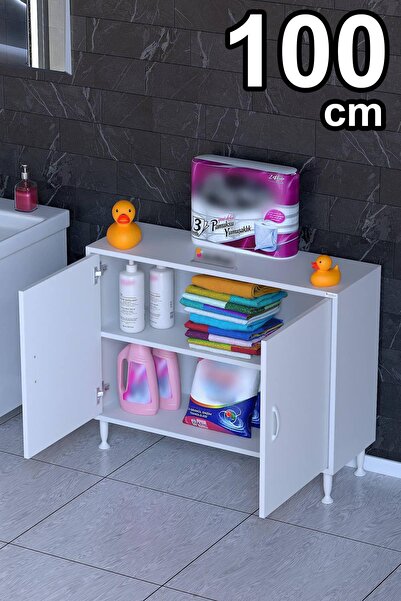 Modilayn SÖKE Kapaklı 1 Raf, Ayaklı, Çok Amaçlı Banyo Dolabı (14 farklı Geniş...