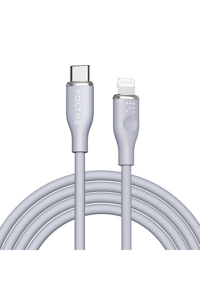 VOLTME كابل موس سيريز USB-C إلى Lightning بطول 2 متر وقوة 30 واط - رمادي